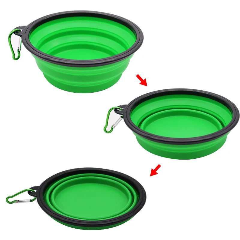 New 350ml Folding Bowl With Keychain Pet